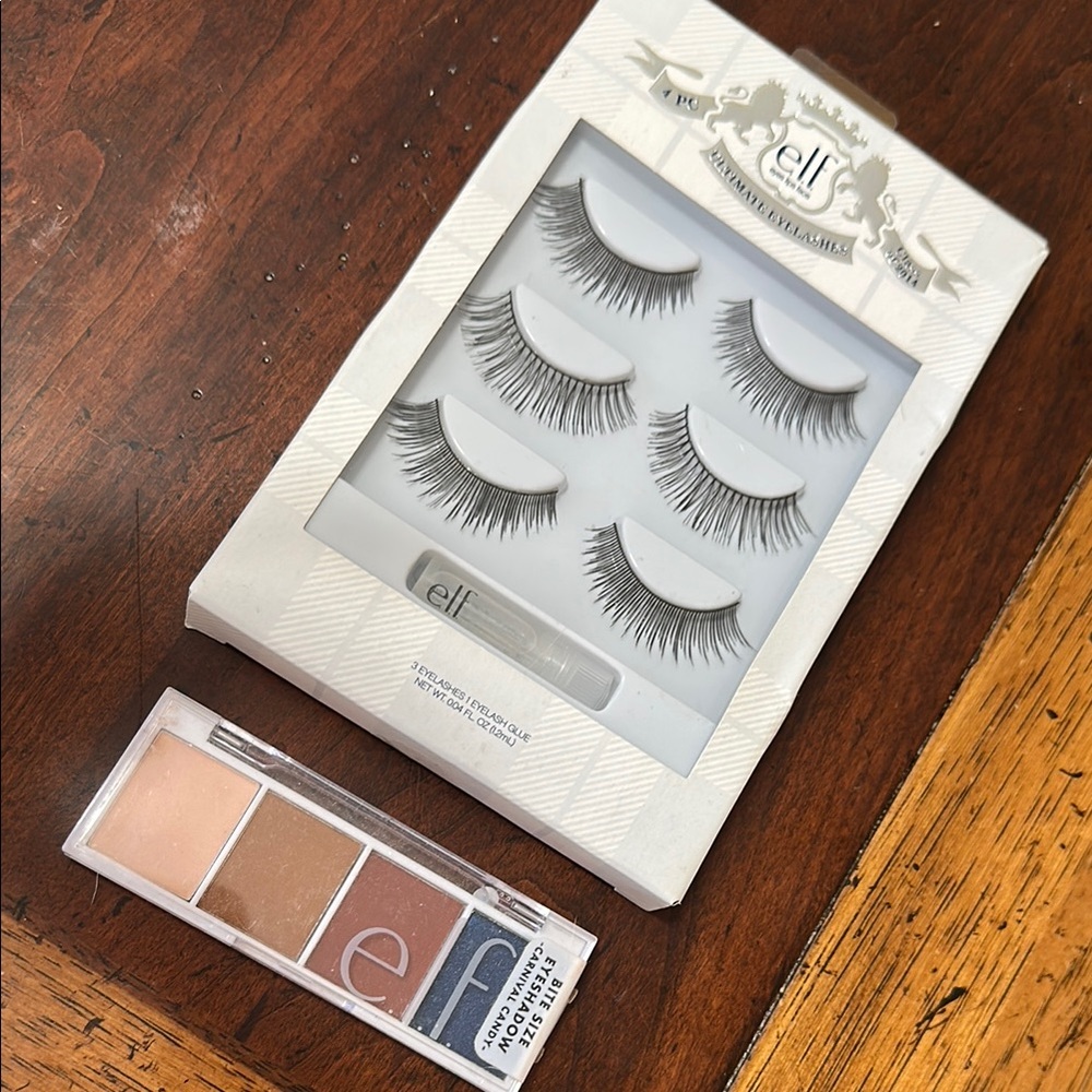 e.l.f False Lashes and Eyeshadow Palette Set - Black lashes and Neutral Shades